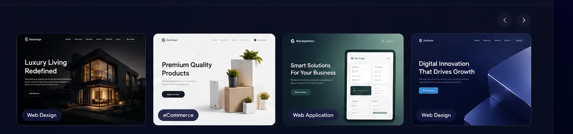 Generated collection of modern website design concepts